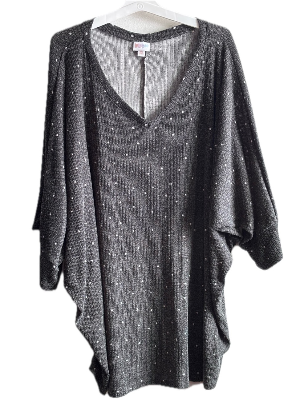 LuLaRoe Dark Gray V-Neck Sweater with Sparkle